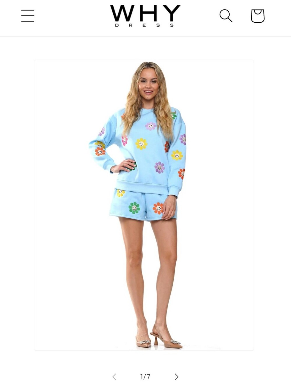 Light Blue Smiley Flower Set